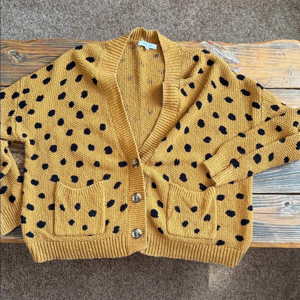 Madewell Polka Dot Cardigan size L